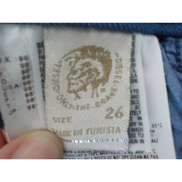 DIESEL Industry Blue Denim Jeans MATIC Women 26 x 30 Low Waist Stretch Zip Up - Picture 10 of 11